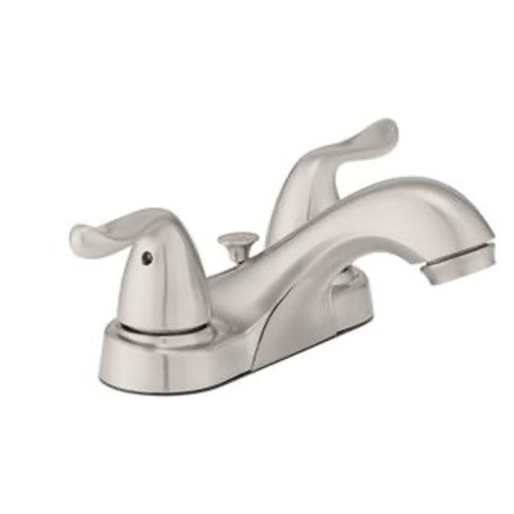 Glacier Bay 4in. Centerset Double Handle Low-Arc Bathroom Faucet- Brushed Nickel